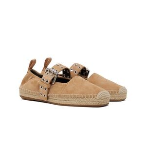 rag & bone Tan Espadrille Flats with Buckle Straps